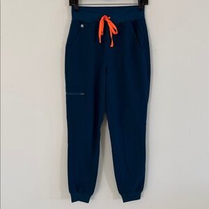 Figs Zamora Jogger Scrub Pants Orange Drawstring